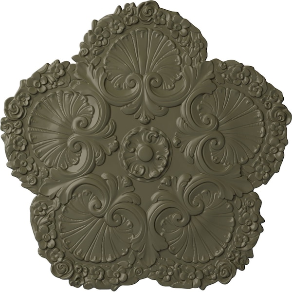 Ekena Millwork Shell Ceiling Medallion, Hand-Painted Painted Turtle, 25 5/8"OD x 1"P CM25SHPTF - main